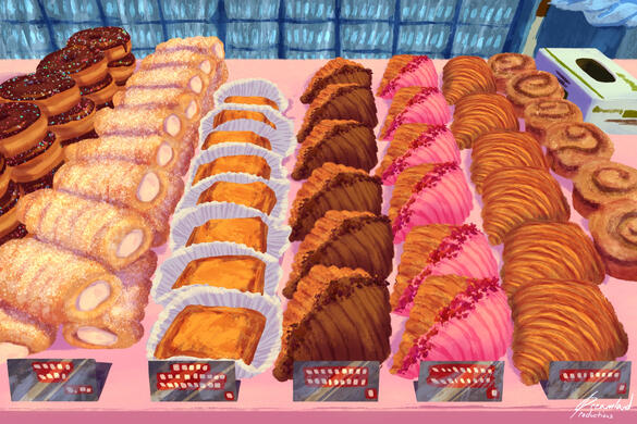 “Bakery display study,” Procreate Software, February 2026.