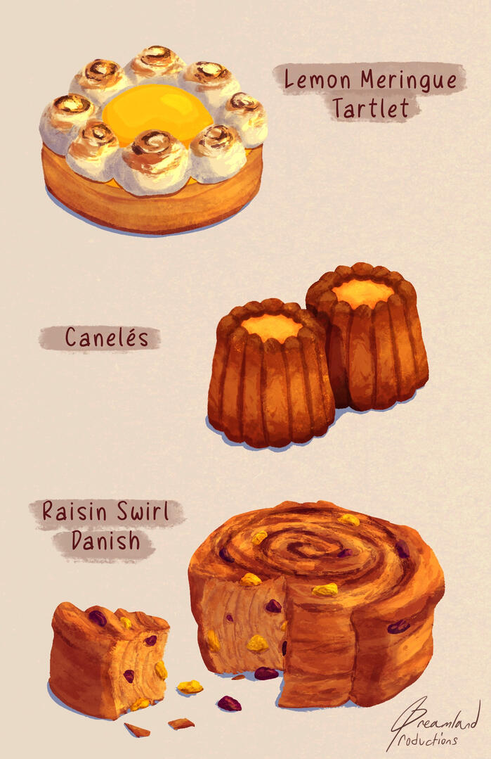 “Favorite pâtisserie selections,” Procreate Software, June 2026.