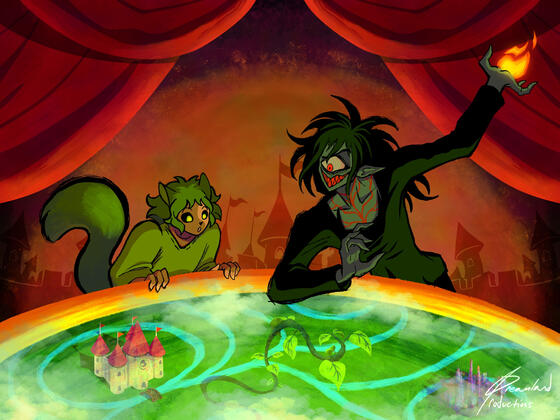 ”Playing God,” Ink and Procreate Software, September 2025.