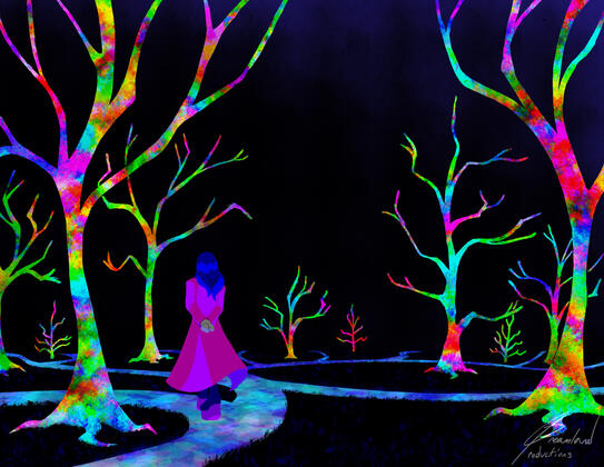 “Void Forest,” Ink and Procreate Software, June 2025.